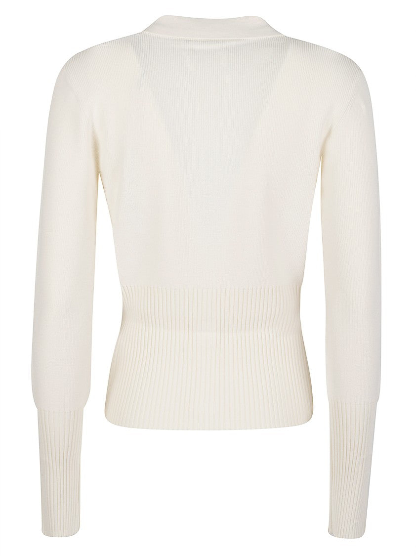 Patrizia Pepe Ribbed Viscose-Blend Polo Collar Knit