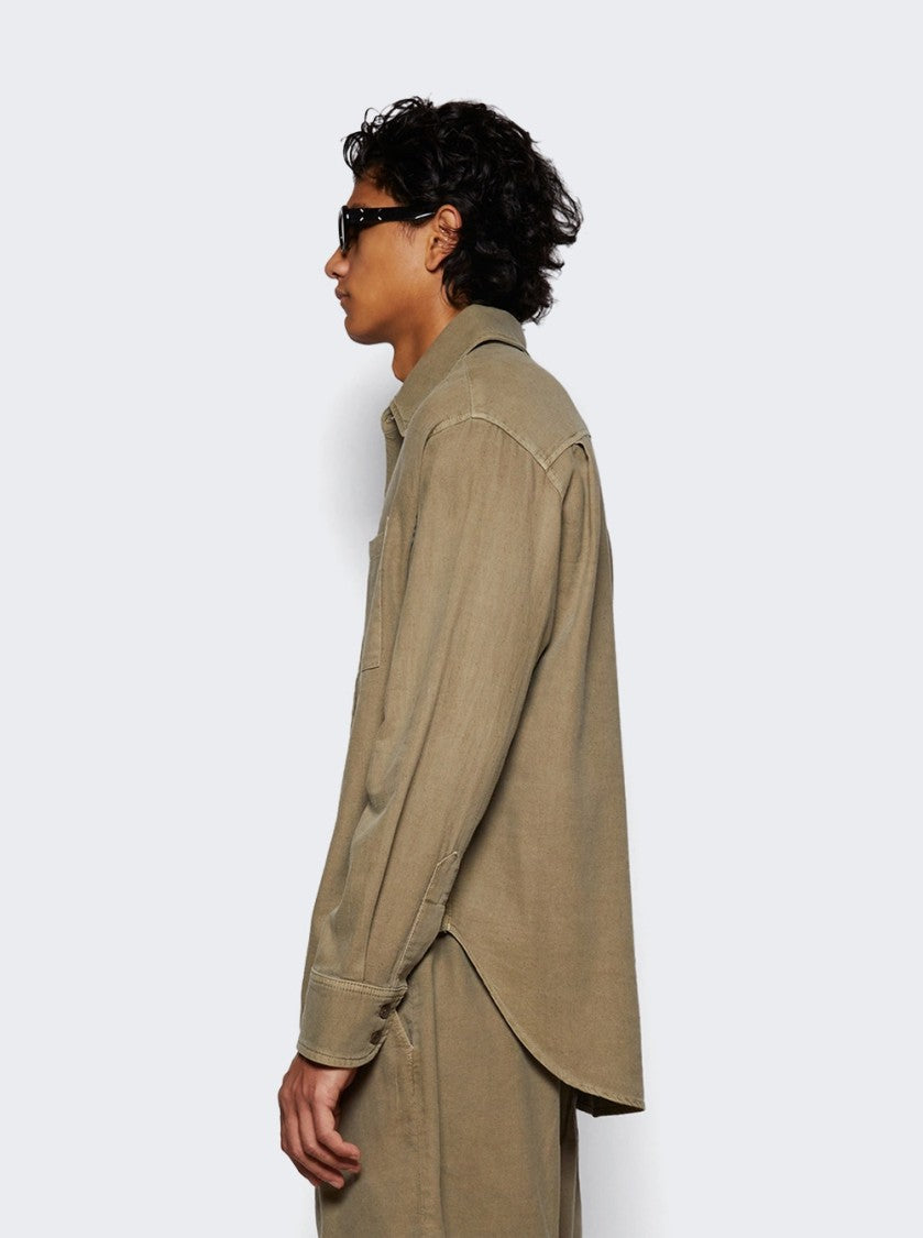 The Elder Statesman Early Dawn Overshirt New Olive