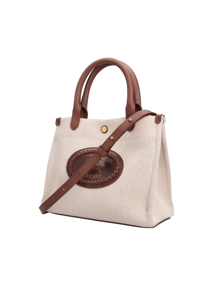 Burberry Beige Cotton Clovelly Tote Bag