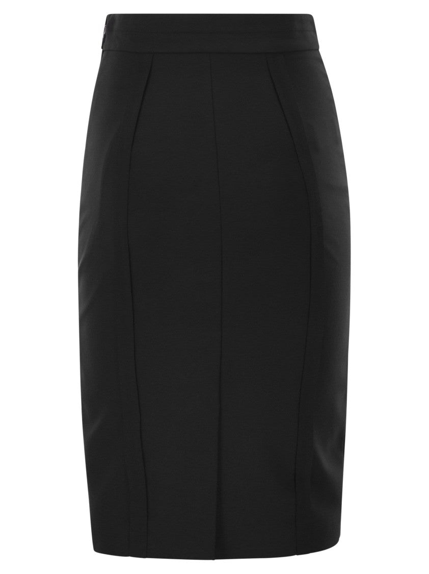 Elisabetta Franchi Lightweight Crêpe Skirt With Raw-Cut Details
