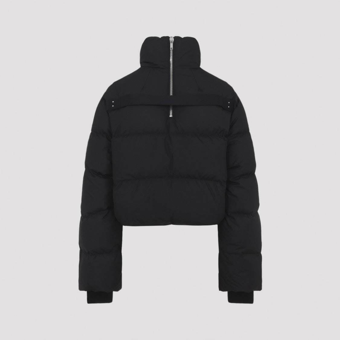 Moncler X Rick Owens Oversized Cropped Down-Filled Jacket With High Turtle-Neck And Rib Knit Cuffs