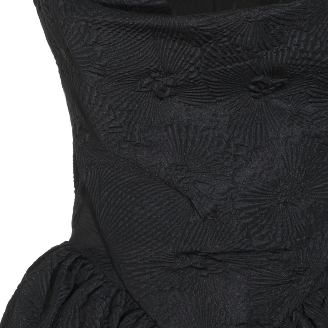 Vivienne Westwood Black Structured Square Neck Pleated Mini Dress