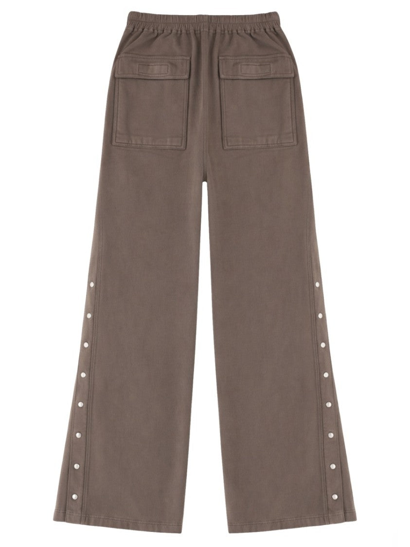 Drkshdw By Rick Owens Neutrals Side Snap Button Elastic Waistband Sweatpants