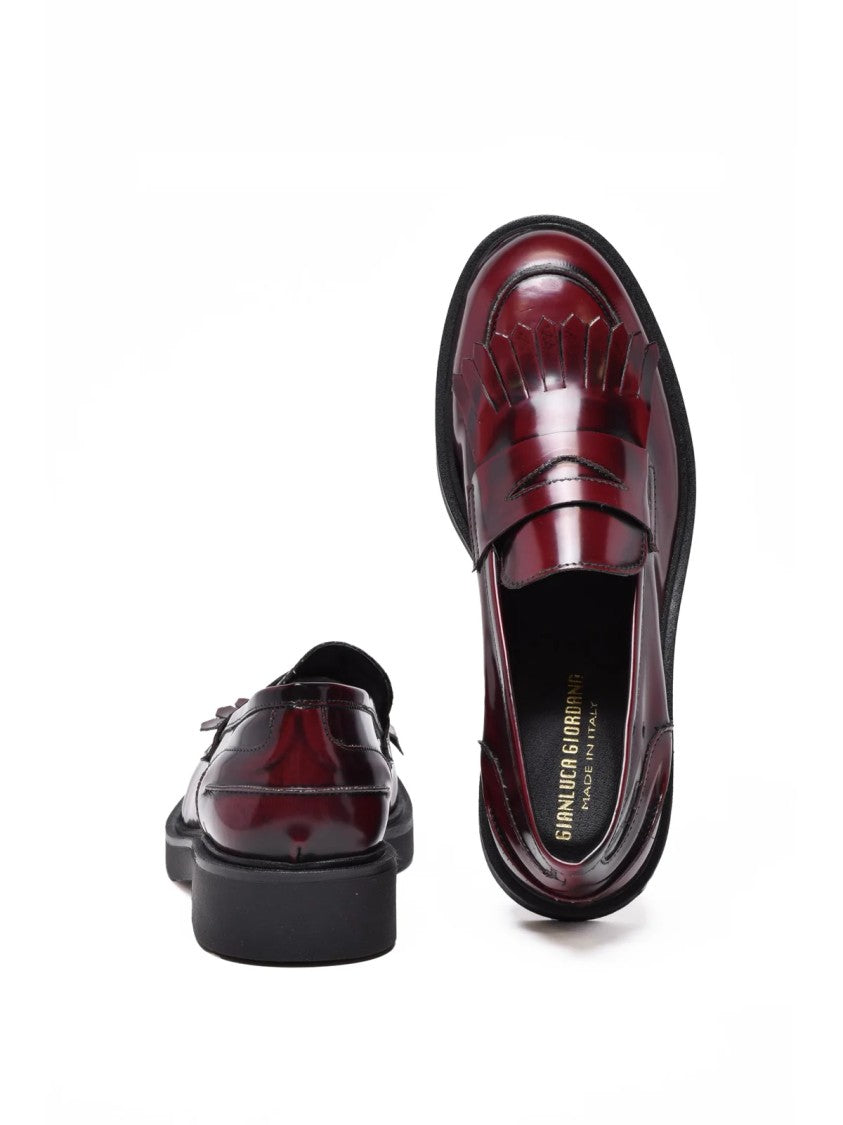 Gianluca Giordano Red Rubber Fringe Loafers