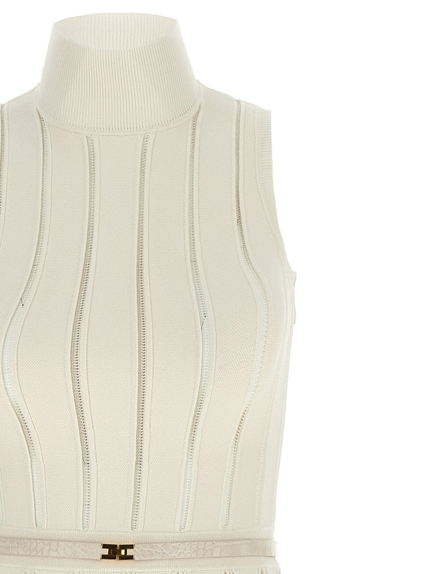 Elisabetta Franchi Weft Dress À Jour