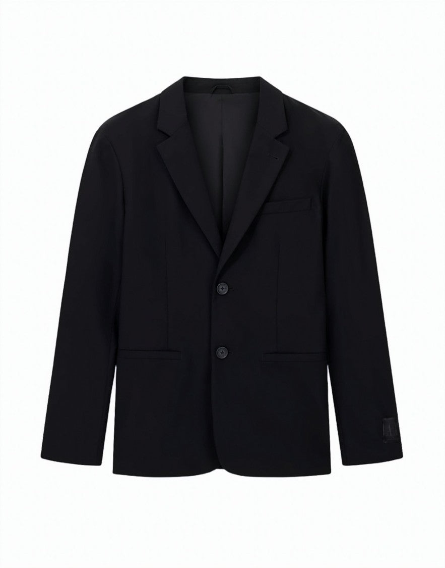 Armani Exchange Fluid Fabric Notched Lapel Single-Breasted Blazer