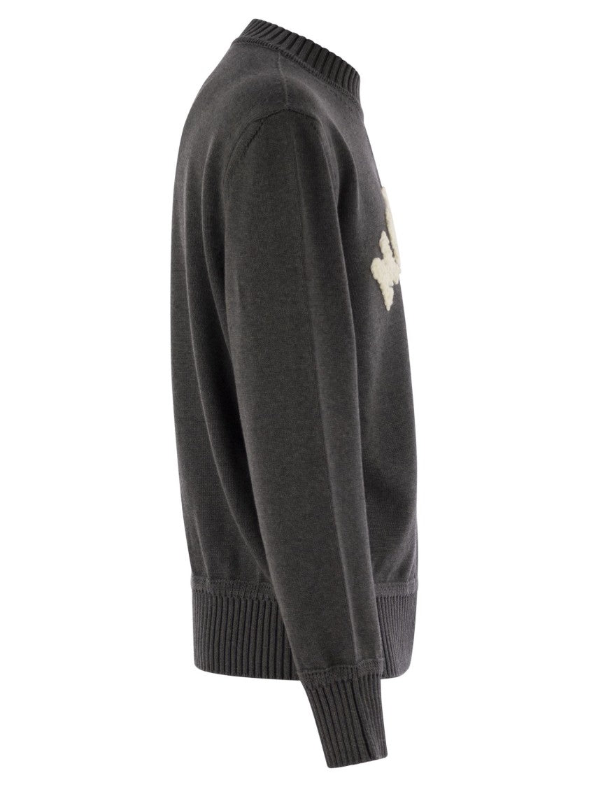 Moncler Wool Jumper With Embroidered Monogram
