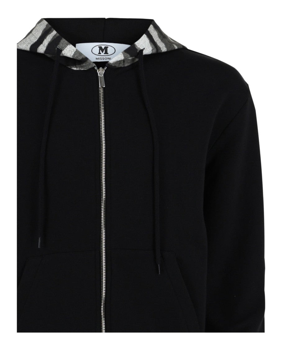 M Missoni Zig Zag Printed Zip-Up Hoodie With Silver Tone Details