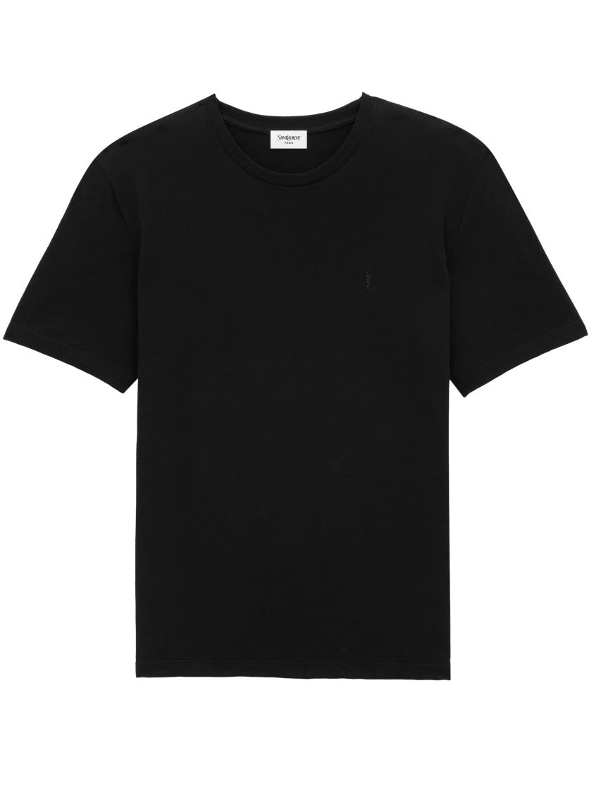 Saint Laurent Classic Black Embroidered Logo T-Shirt