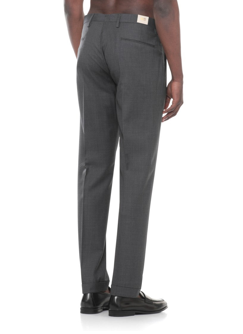 Briglia 1949 Grey Virgin Wool Straight-Leg Pants