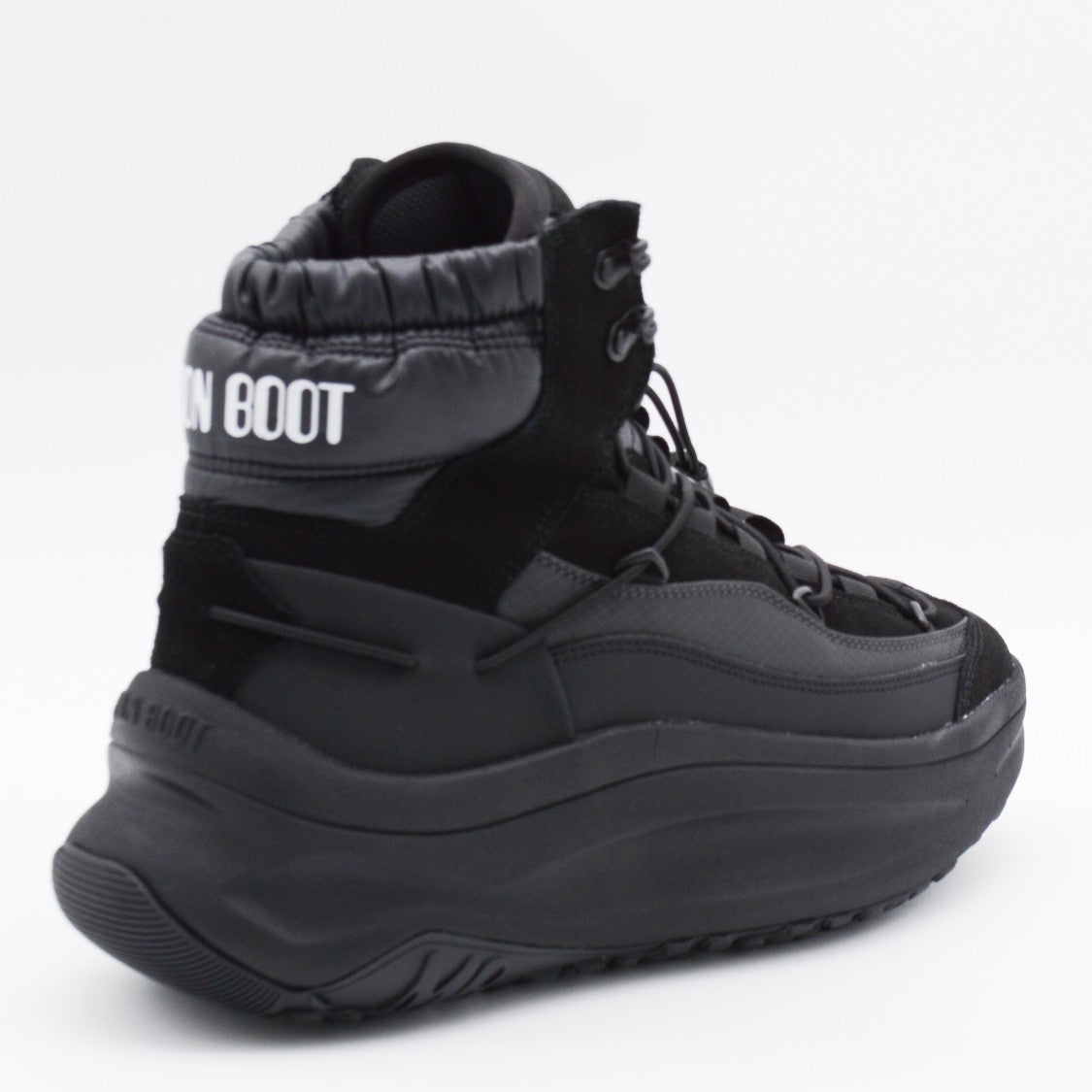 Moon Boot High-Top Sporty Boots With Quilted Suede And Elevated Sole