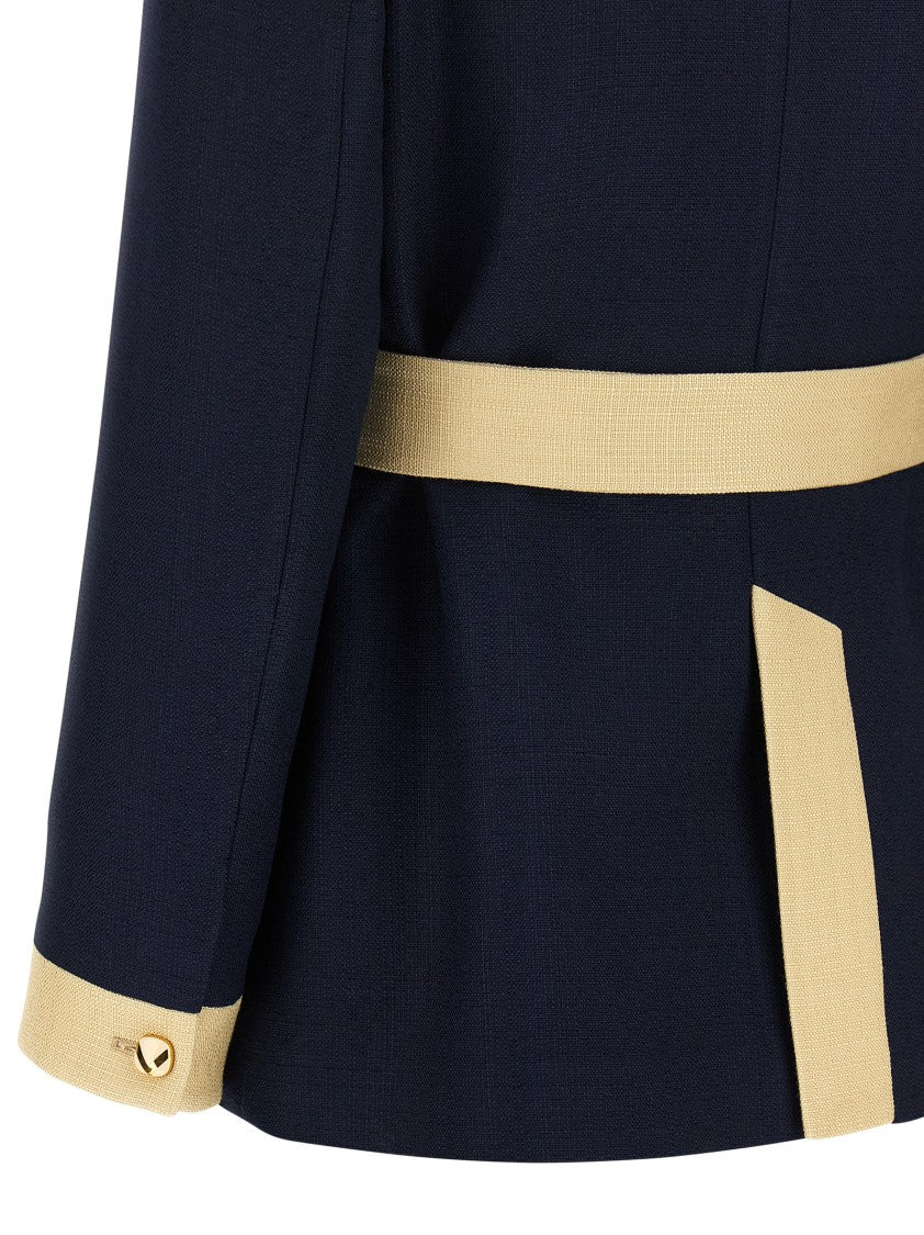 Valentino Garavani Belted Caban With Vlogo And Adjustable Waist