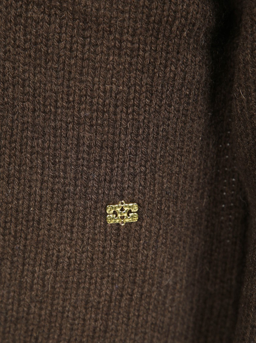 Ganni Chunky Yak Mix Open Back Pullover