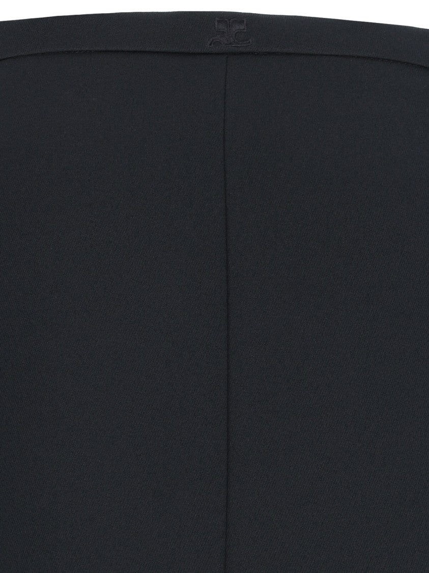 Courrèges Zip Mini Skirt In Black Fabric