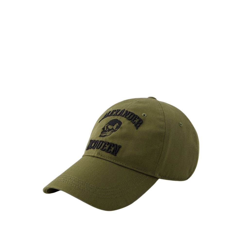 Alexander Mcqueen Varsity Skull Cap - Cotton - Khaki/Black