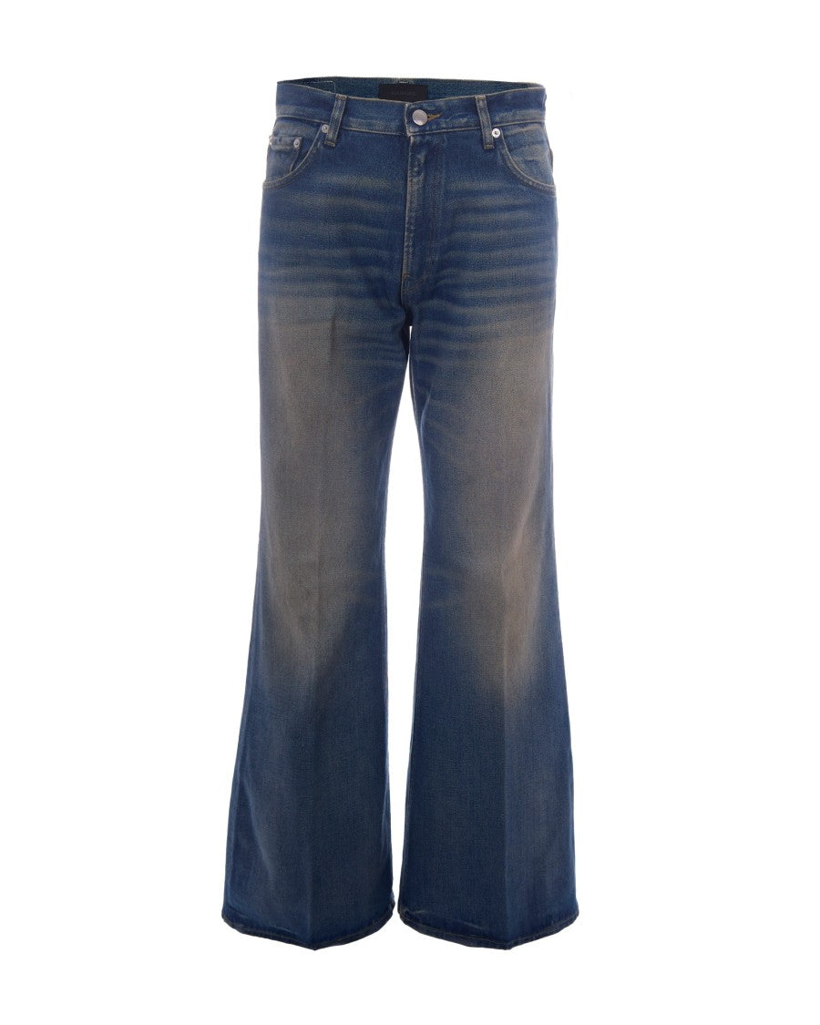 Haikure Flared Hem Denim Jeans With Five-Pocket Design