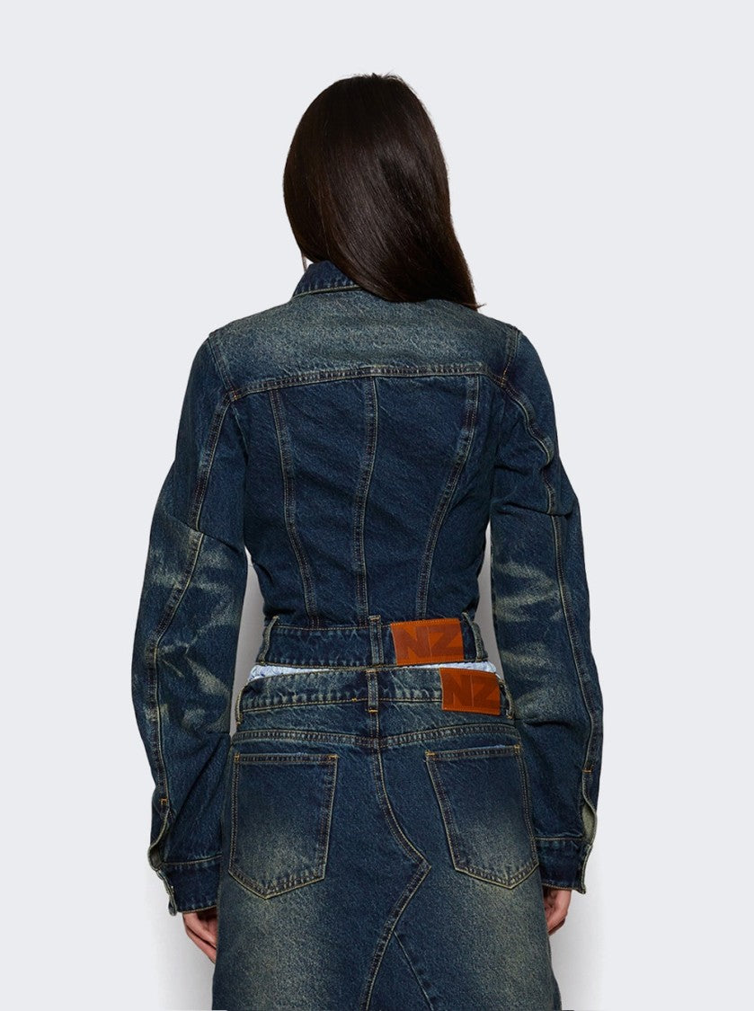 Natasha Zinko Treated Denim Jacket Light Wash