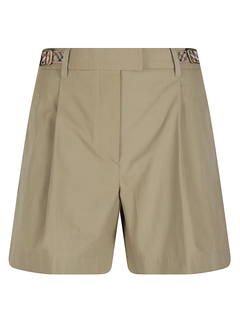 Burberry High-Waist Tailored Shorts With Distinctive Belt Detail