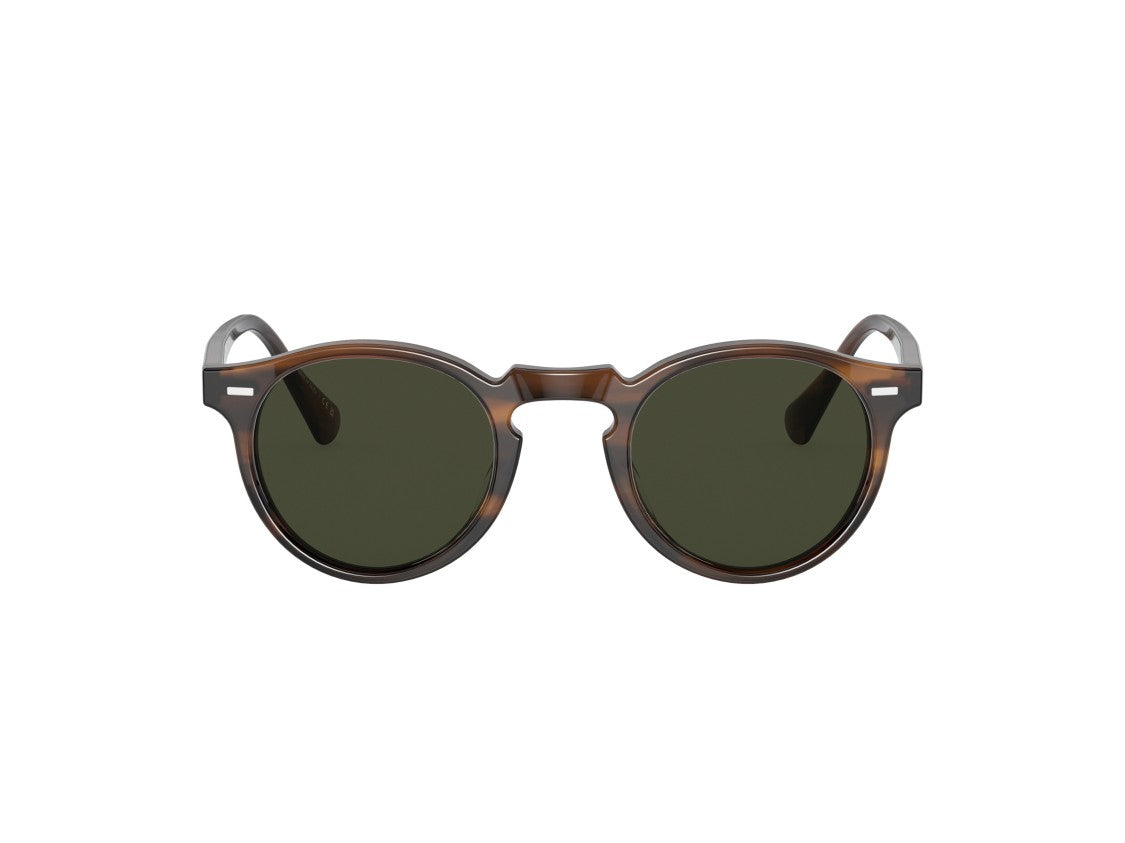 Oliver Peoples Green 0Ov5217s Tortoiseshell Acetate Round Sunglasses