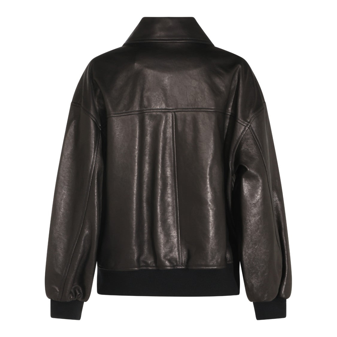 Khaite Black Leather Shelman Jacket