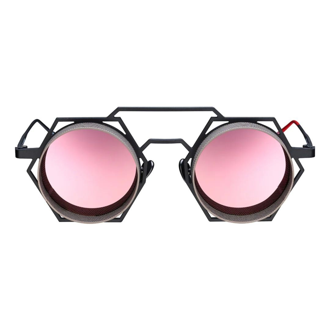 Vysen Nk-3 Bold Geometric Sunglasses With Pink Lenses