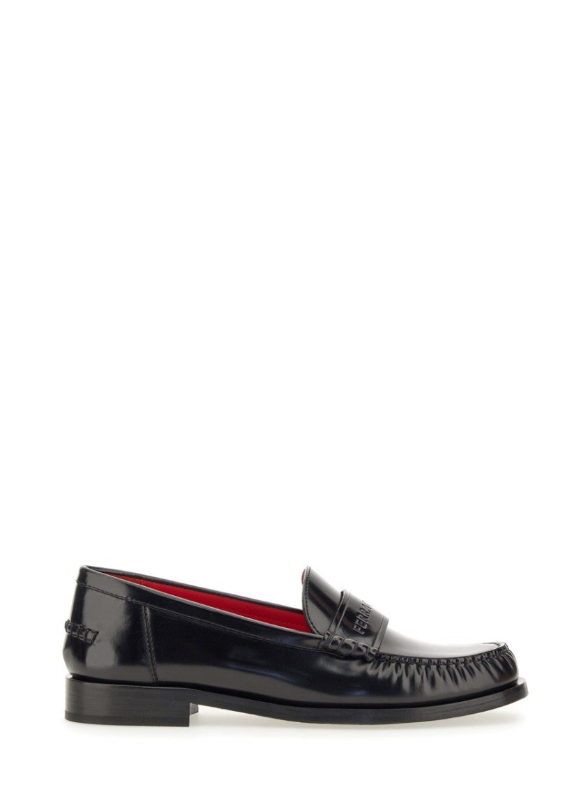 Ferragamo Black Leather Loafers