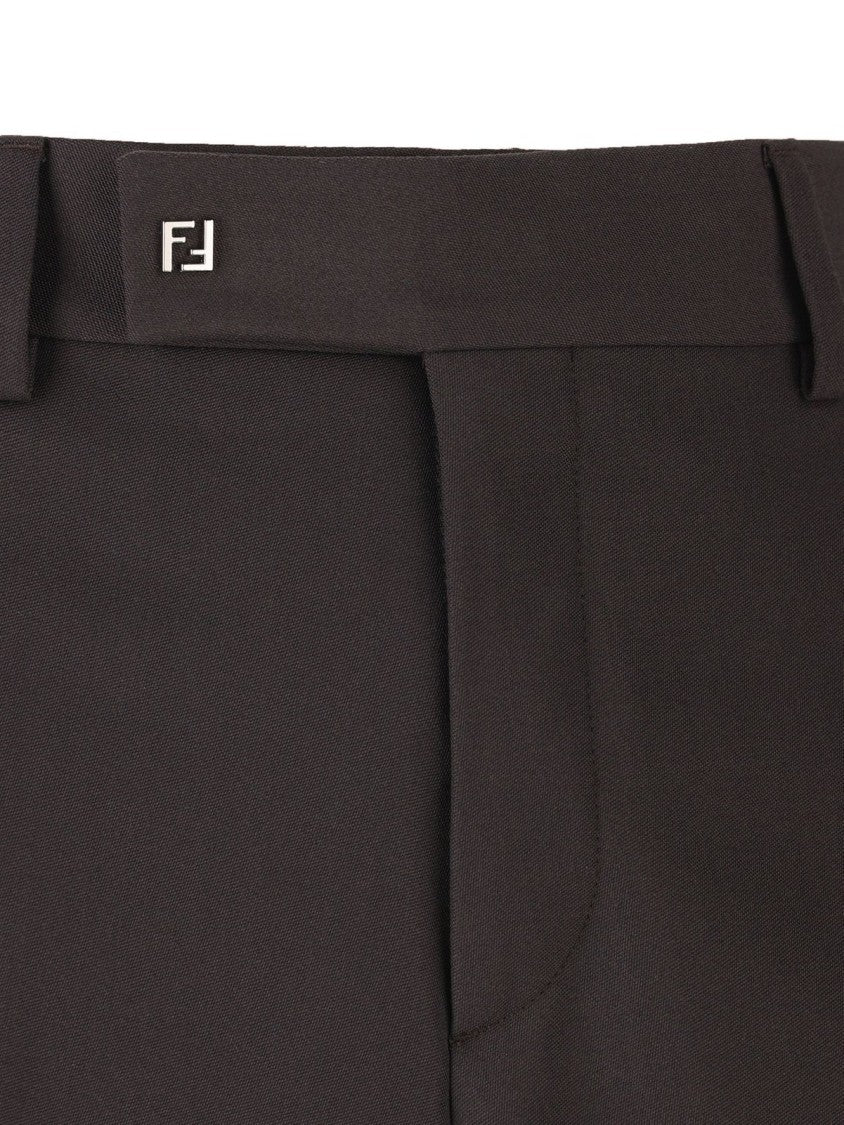 Fendi Wool-Blend Pants – Black