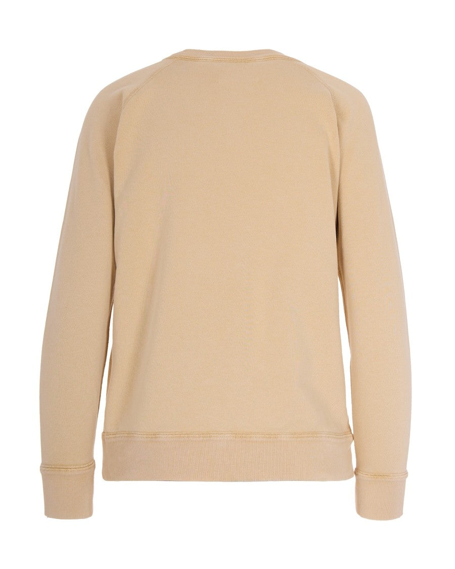 Isabel Marant Étoile Light Ochre Cotton Sweatshirt With Flocked Logo
