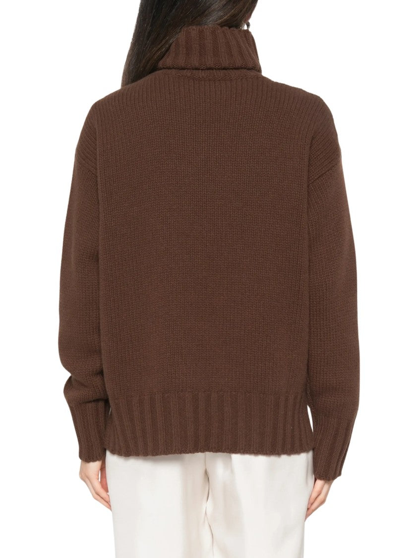Jucca Roll-Neck Ribbed-Knit Sweater With Oversized Silhouette