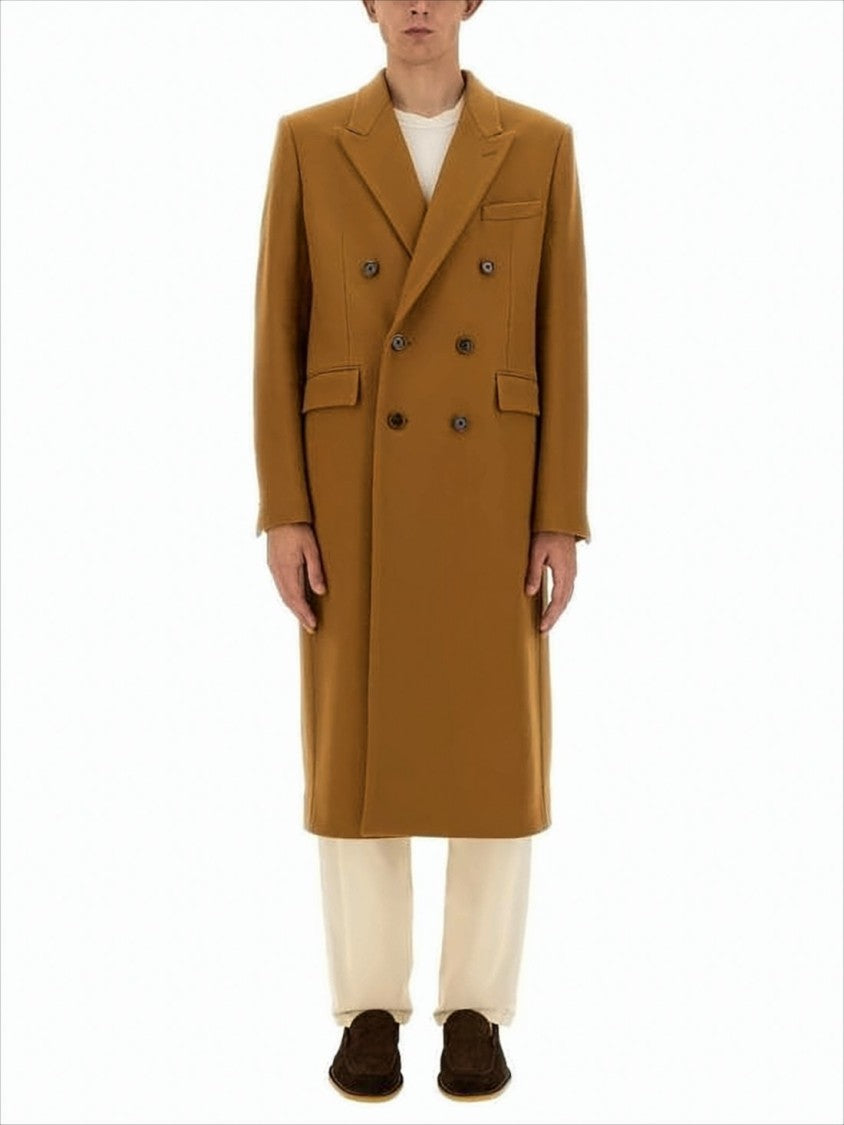 Lardini Double-Breasted Long Coat With Tailored Fit