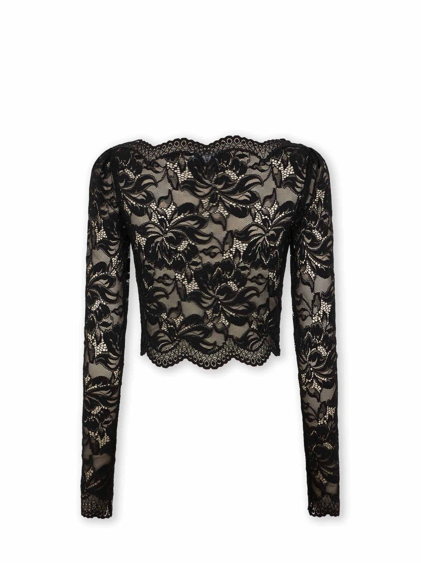 Rabanne Cropped Floral Lace Top