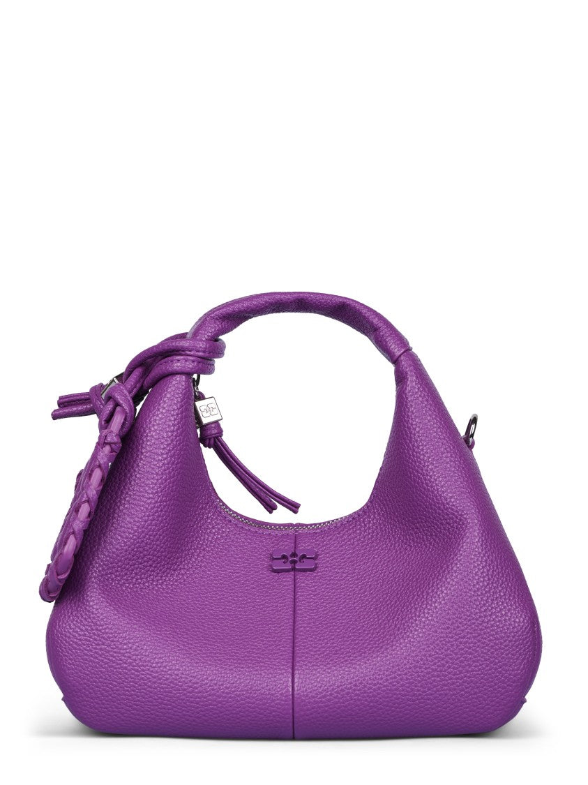 Ganni Structured Rounded Silhouette Braided Shoulder Bag