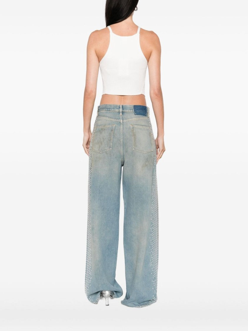 Courrèges Ribbed Halterneck Top With Straight Hemline