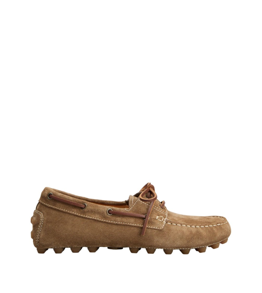 Tod's Contemporary Suede Calf Leather Boat Shoes