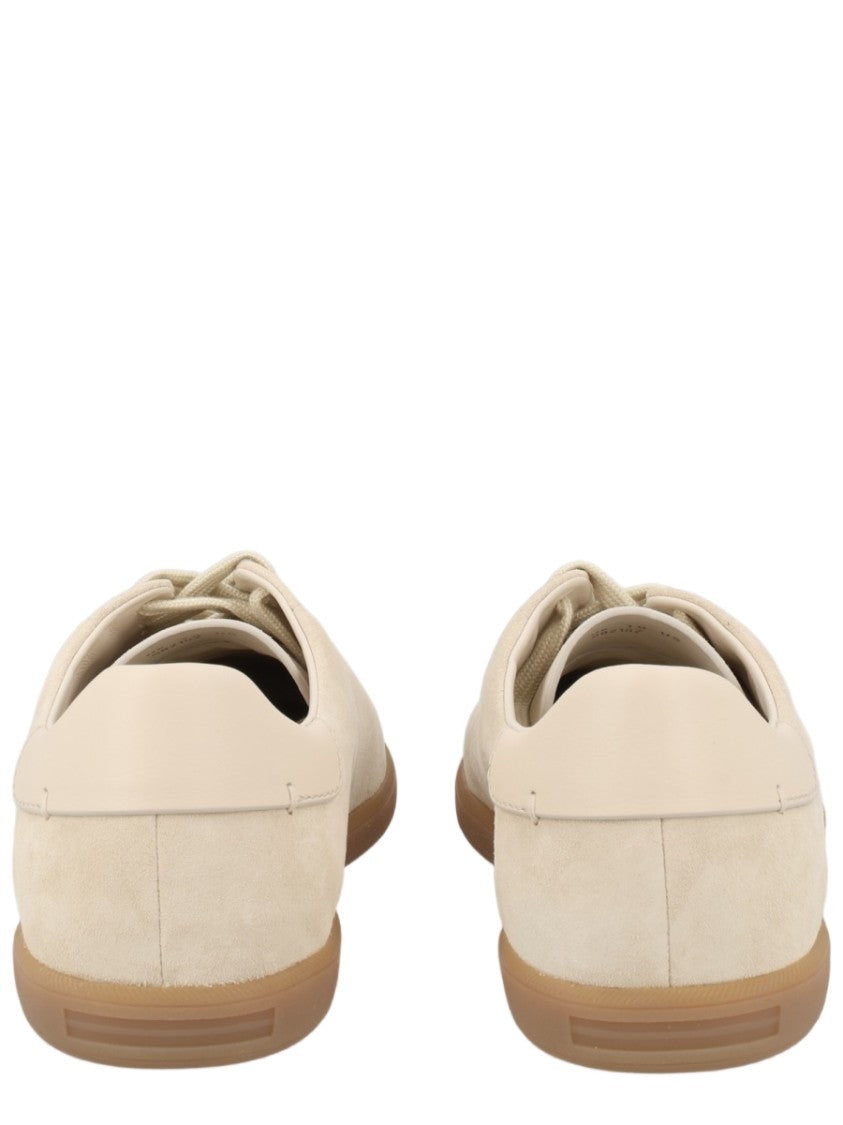 Zegna Ivory Minimalist Calf Leather Sneakers