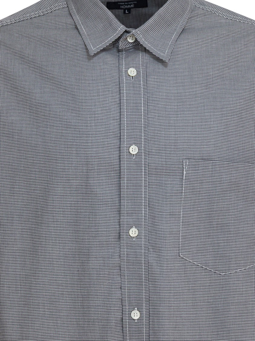 Comme Des Garçons Check-Weave Cotton Shirt With Adjustable Drawstring And Patch Pocket