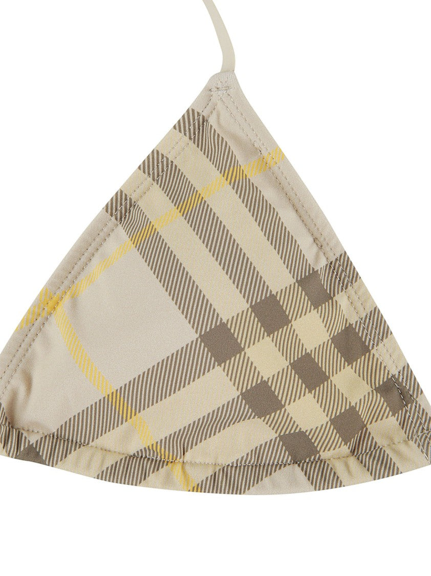 Burberry Triangle Bikini Top With Classic Check Pattern