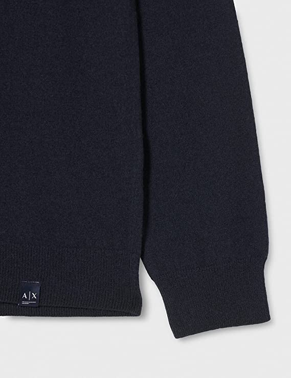 Armani Exchange Hooded Black Sweatshirt With Minimalist Charm