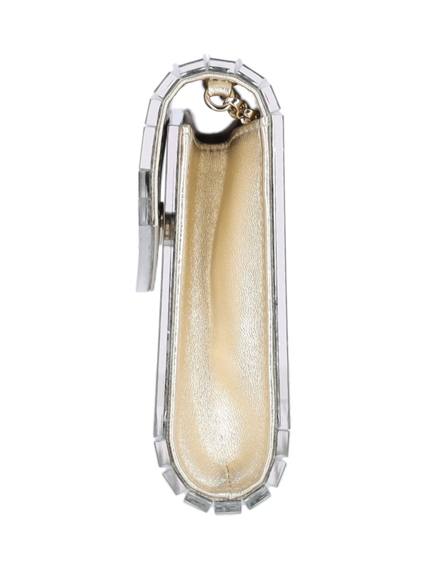 Jimmy Choo "Candy" Glitter Pouch Silver