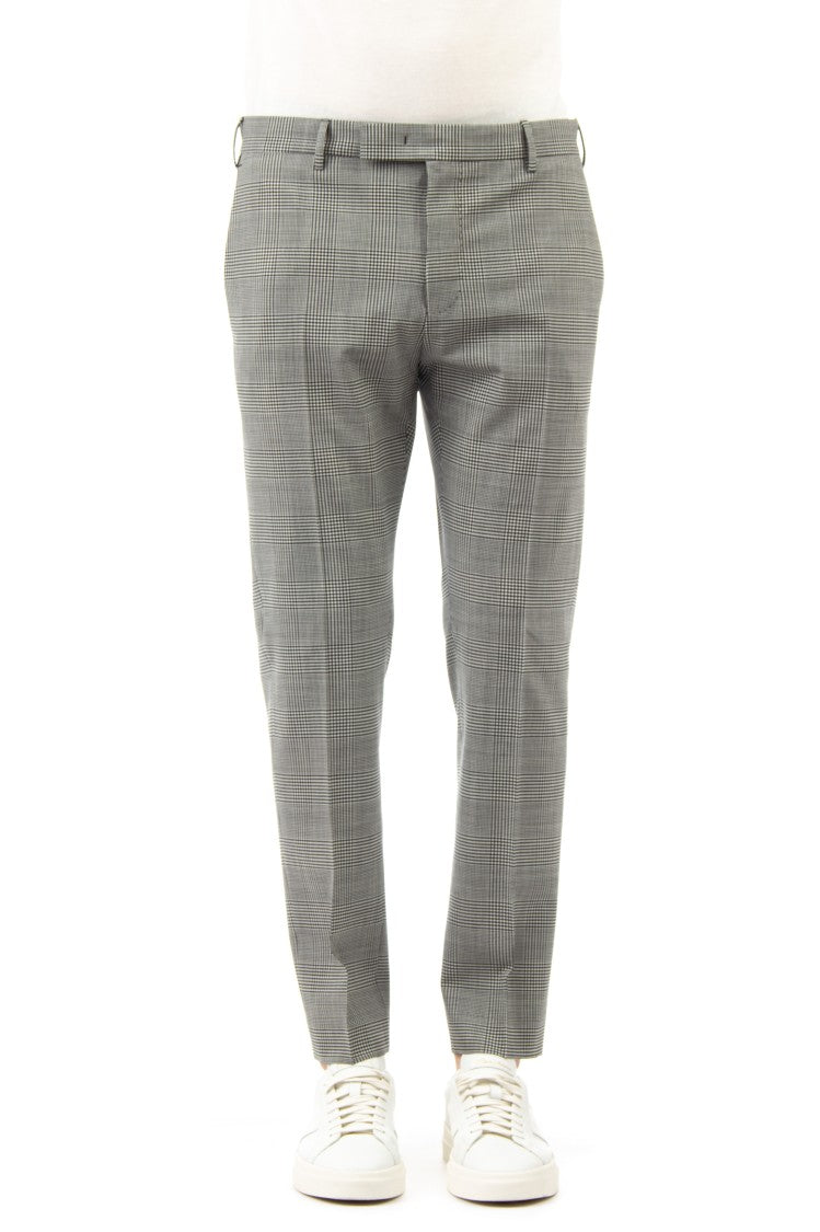 Pt Torino Prince Of Wales Wool Trousers Fit Ten