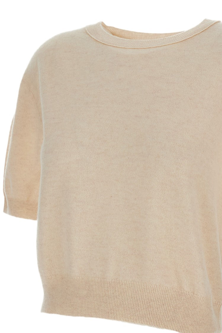 Lisa Yang Cropped Wool Sweater With Classic Crewneck And Ribbed Trim