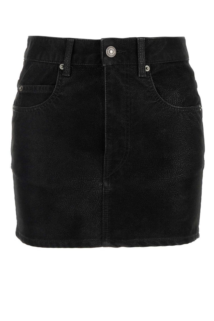 Isabel Marant Étoile Black Synthetic Leather Kimmy Mini Skirt