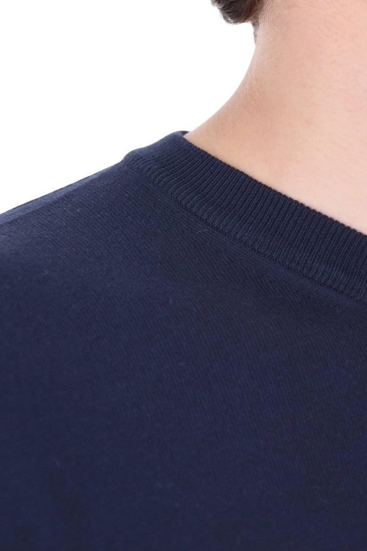 Barba Blue Pure Cotton Crewneck Sweater