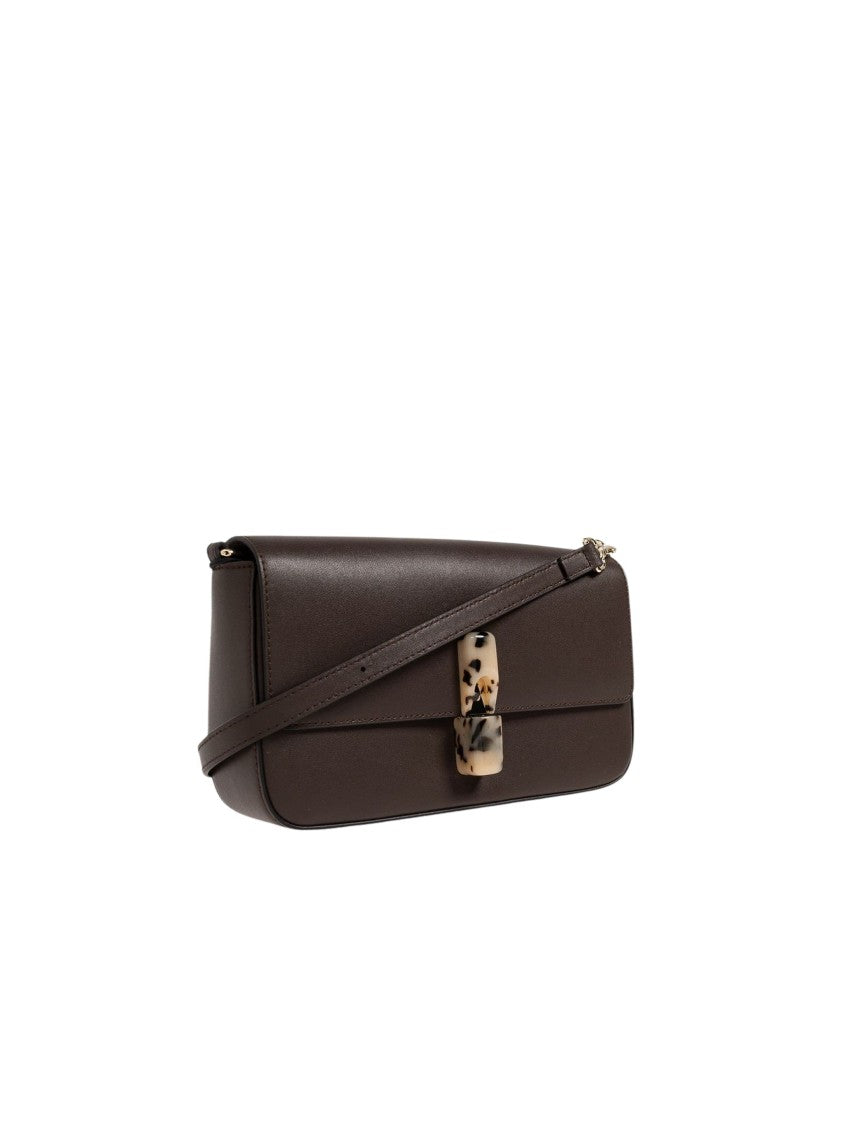 Furla Rectangular Fine Grain Leather Crossbody Bag With Tortoiseshell Buckle