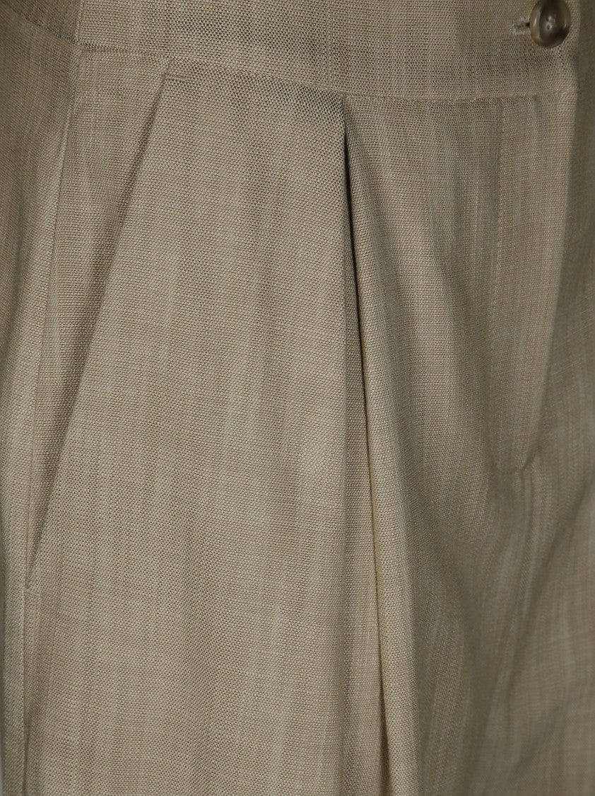 Pinko High-Waisted Wide-Leg Trousers With Front Pleats