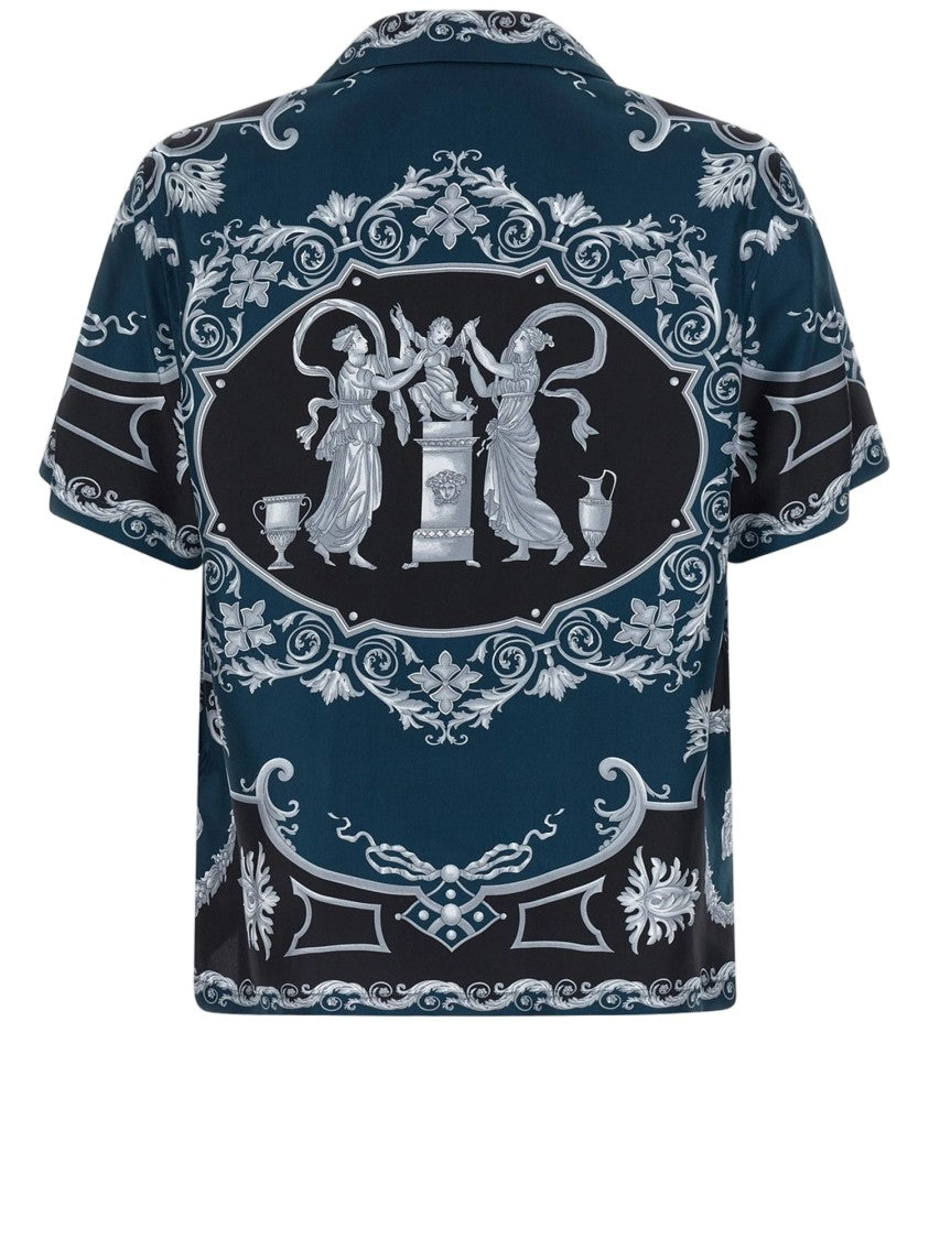 Versace Silk Twill Short-Sleeved Shirt