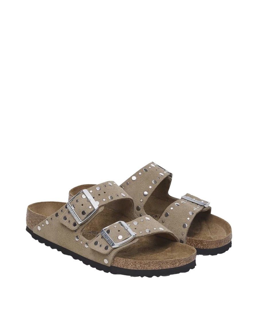 Birkenstock Taupe Arizona Rivet Slides