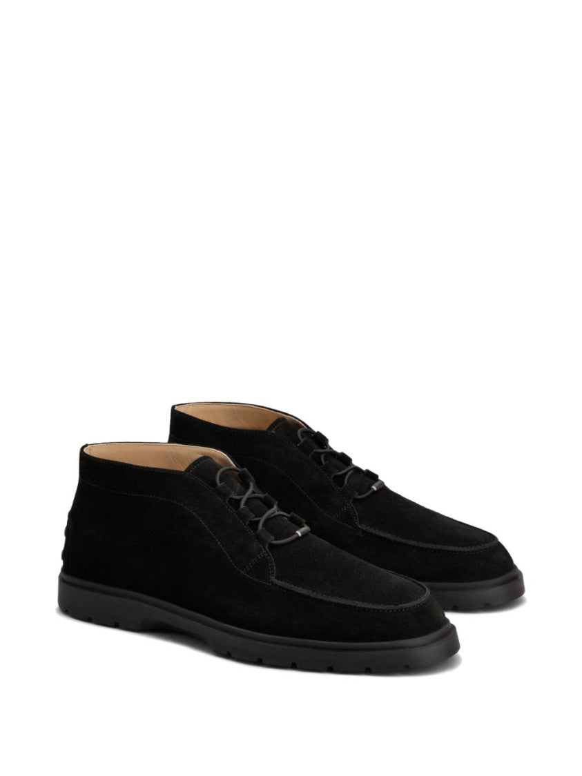 Tod's Black Suede Flat Shoes