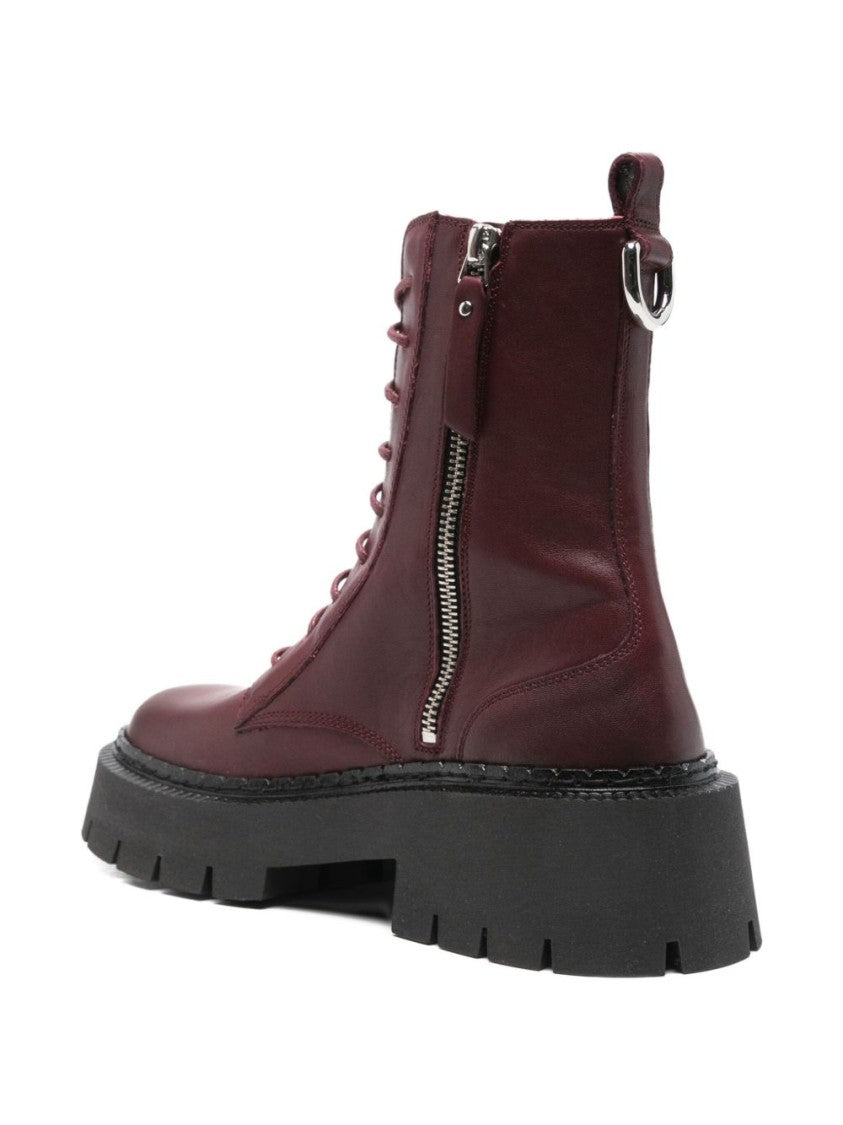 Vic Matié Bordeaux Purple Block Heel Side Boots