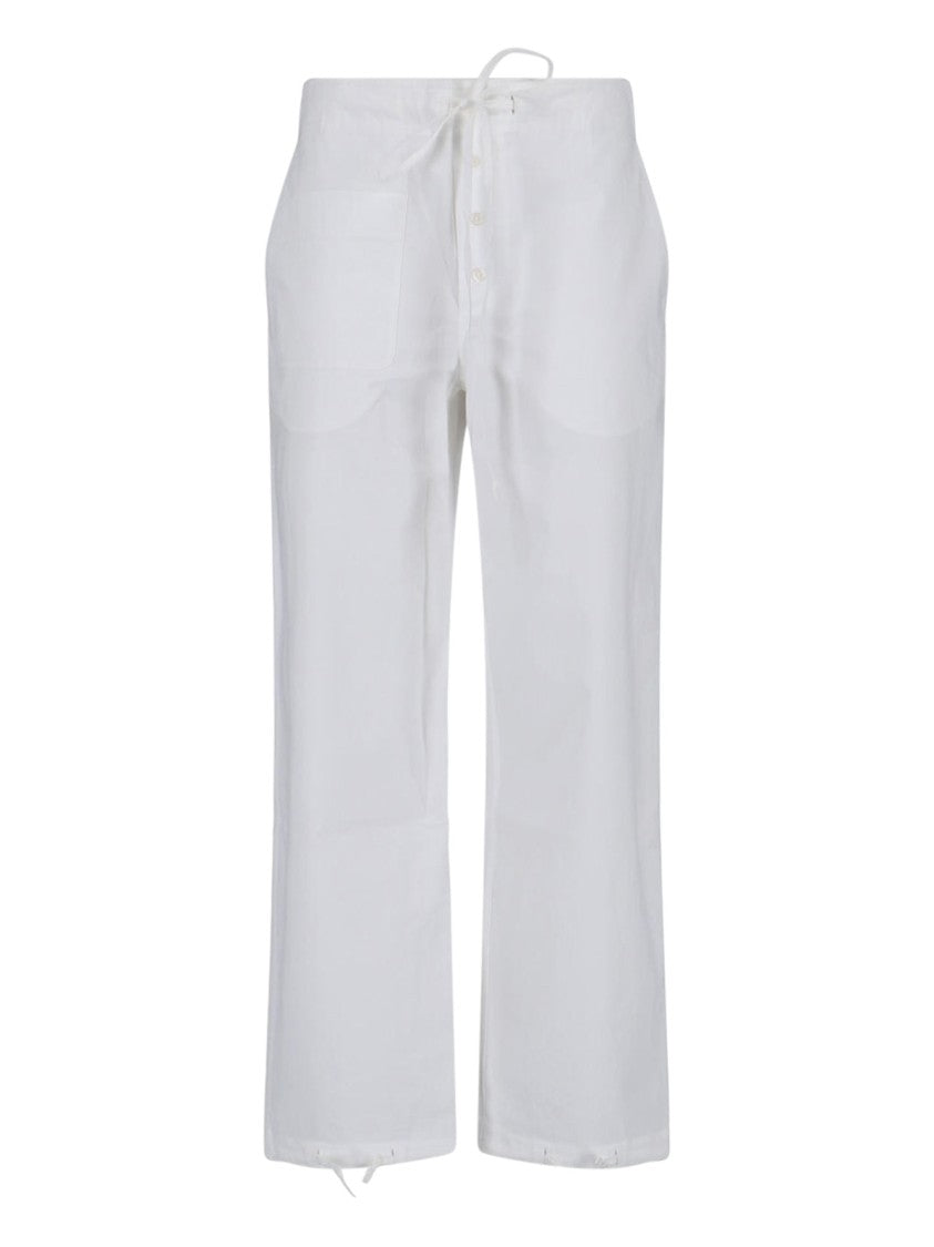 Victoria Beckham Tailored White Trousers With Straight-Leg Cut